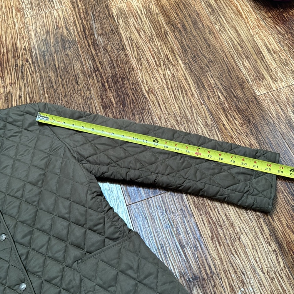 Burberry Olive Green/Brown? Quilted Jacket with House Check Lining - Picture 16 of 16